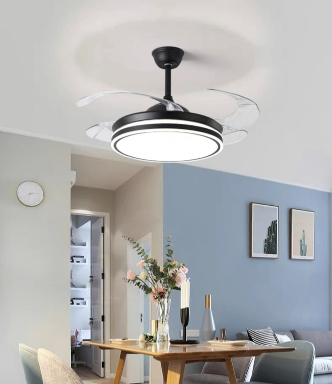 🌬️ Ventilador de Techo con Luz LED Retráctil