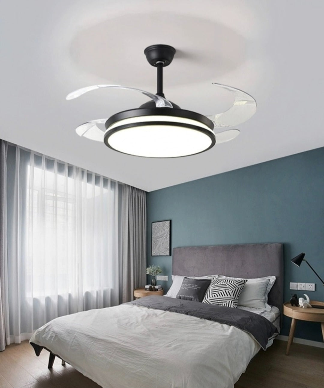 🌬️ Ventilador de Techo con Luz LED Retráctil