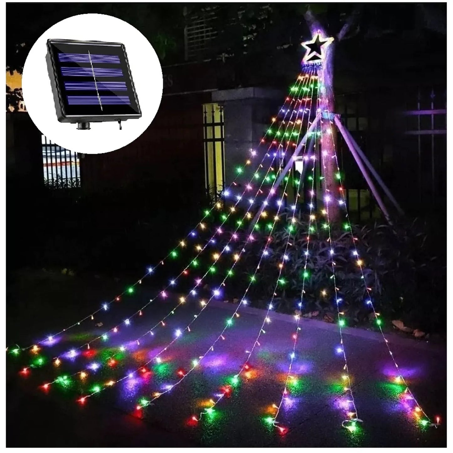 🎄 Árbol de Navidad Guirnalda Solar Multicolor 🌟