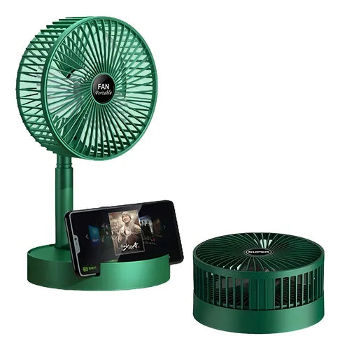 Ventilador Plegable Portátil con Soporte para Celular – 2 en 1