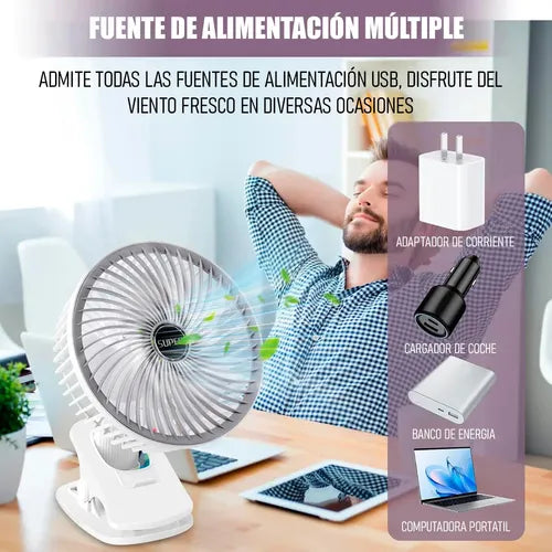 Ventilador de Escritorio con Pinza – Potente y Compacto